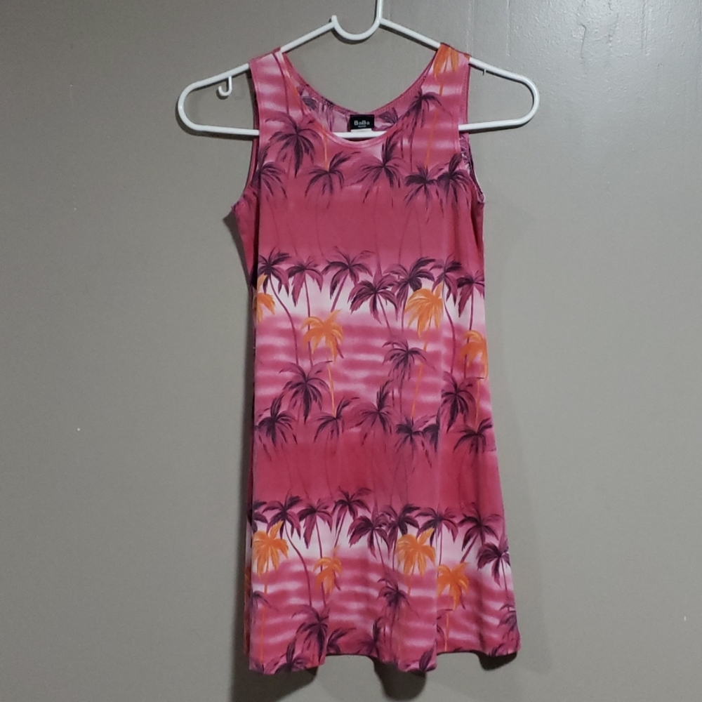 BaBa Hawaii Girls Palm Tree Dress Sz 10